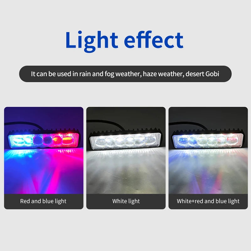 RTS LED Lights for Car Vehicles Spot White Red Blue Motorcycle LED Work Light Bar for Off-road SUV 4x4 4WD Jeep Pickup Truck