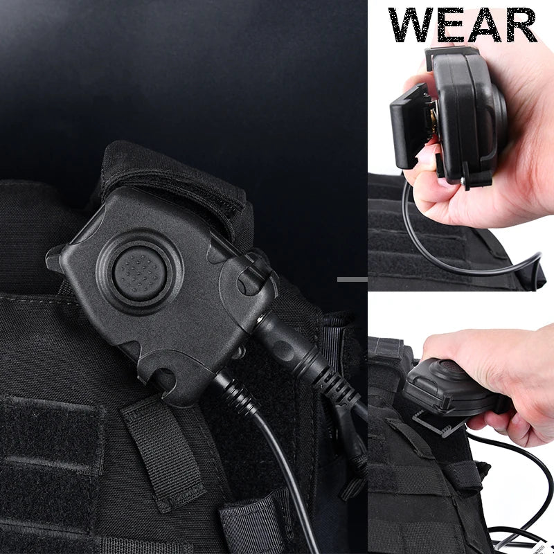 WADSN PTT Button Tactical Headset Interphone walkie talkie linker airsoft accesorios headphones ipsc TCI