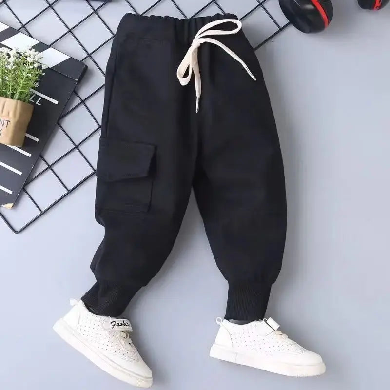 New Cotton Cargo Pants for 2-6 Years Old Solid Boys Casual Sport Pants Enfant Garcon Kids Children Trousers 2-8Years Clothes