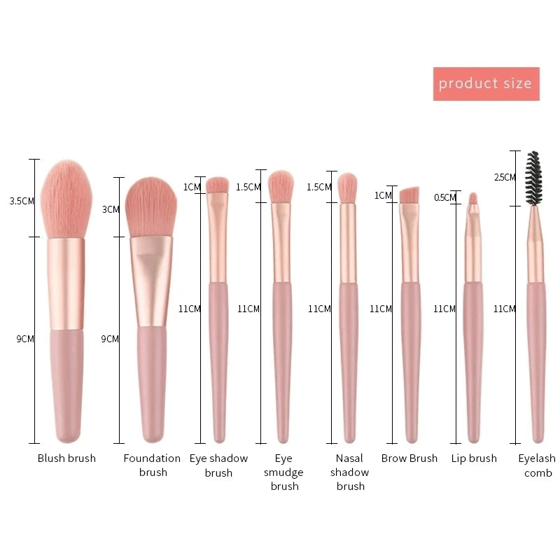 8Pcs Makeup Brush Set Makeup Concealer Brush Blush Loose Powder Brush Eye Shadow Highlighter Foundation Brush Beauty Tools