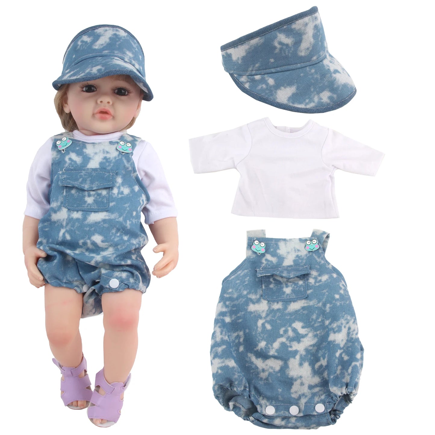 55CM 22 Inches Baby Reborn Girl Doll Full Body Soft Silicone Cute Newborn Dolls With Shoes,Clothes Girl's Best Gift Festival Toy