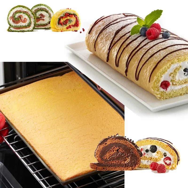 Silicone Baking Mat Swiss Cake Roll Mat Non-stick Baking Pastry Tool Macaron Roll Pad Bakeware Cake Tray Oven Kitchen Accessory