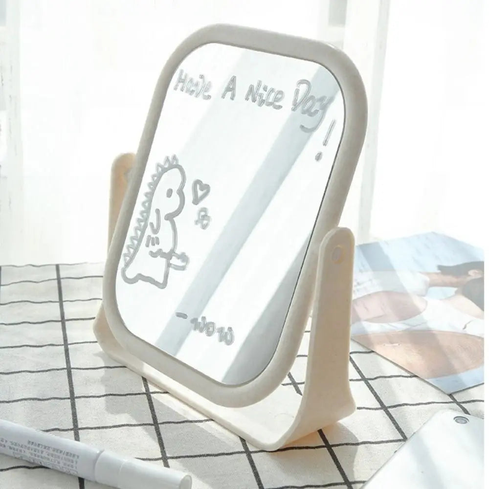 Foldable Desktop Makeup Mirror 360 Degree Rotating Double Sided Princess Mirror Adjustable With Stand Square Round Mirror Home