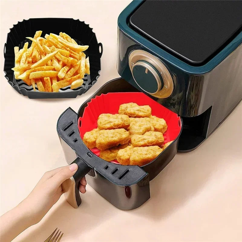 Food Grade Household Oven Tray, Square Air Fryer, Silicone Grill, Special Mat, Cake Baking Tool Tray, Silicone Kitchen Accessory