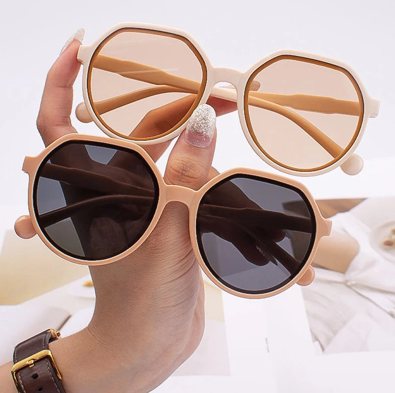 2024 New Fashion Style All-match Trend Sunglasses Personalized Round Frame Sunglasses Ins Trend Candy Color Big Frame Sunglasses