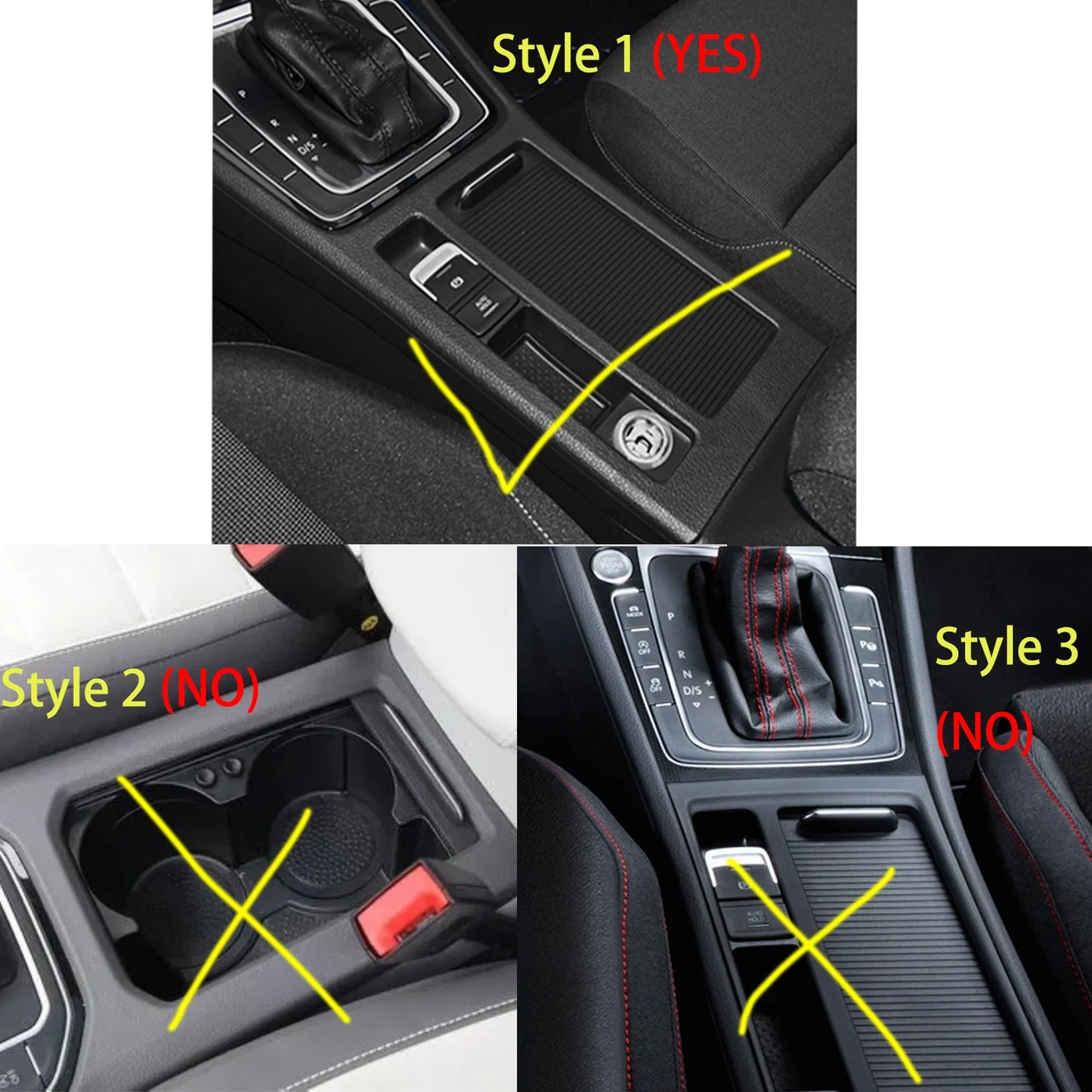 For Volkswagen Golf 7 GTI Mk7 2013 2014 2015 2016 2017 Cup Holder Panel Trim Cover Piano Black Sticker Car Interior Accessories