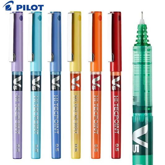 1pcs Japan Pilot V5 Gel Pen Straight Liquid Roller Pen BX-V5 Large Capacity Quick-drying Ink 0.5mm Needle Tip School Stationary