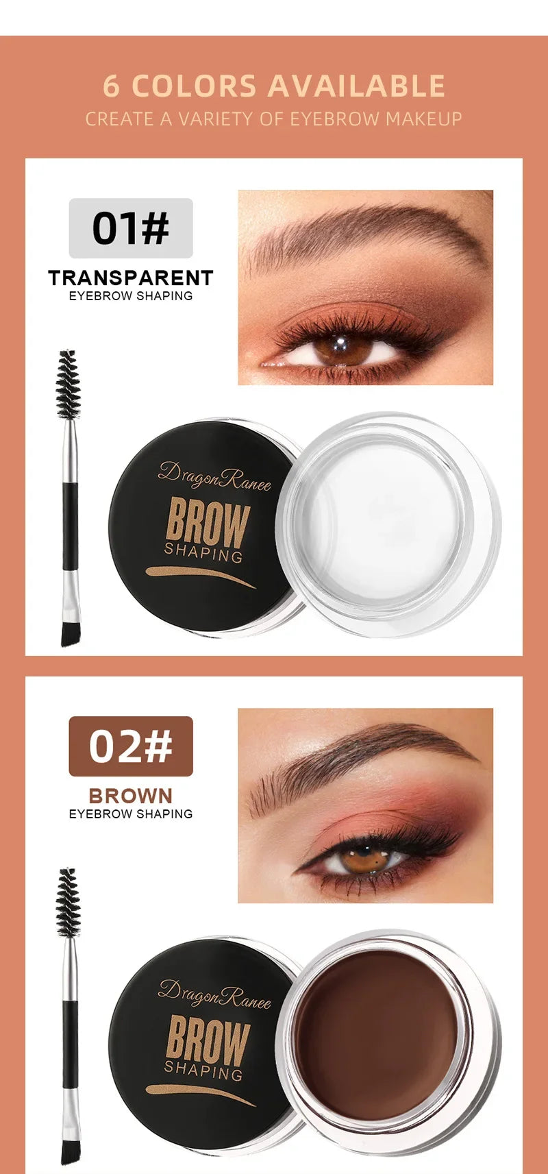 Matte Brown Black Wild Eyebrow Cream 3D Natural Tint Eyebrow Enhancers Gel Wax Waterproof Lasting Eye Makeup Cosmetic Tools