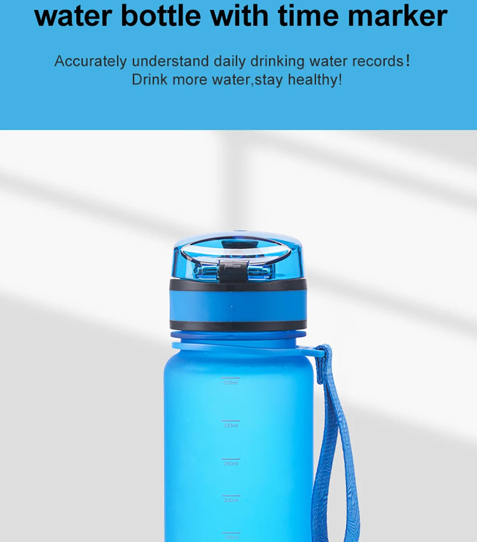 350ML Sport Water Bottle With Time Marker Girl Kids Portable Leakproof Eco-friendly No Smell Tritan Plastic Drinkware BPA Free