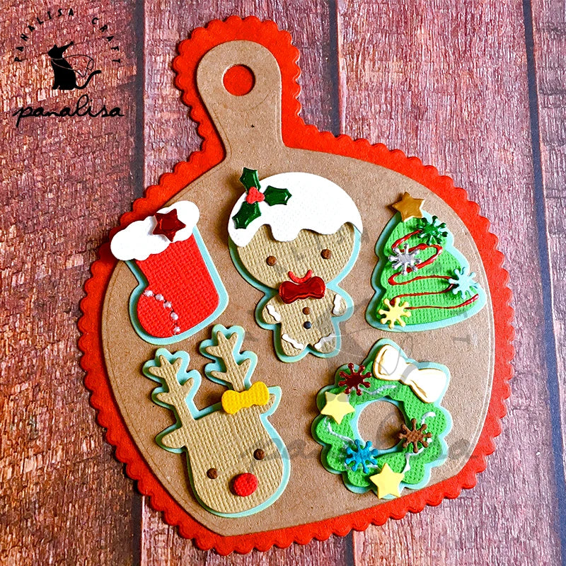 Panalisacraft Christmas gingerbreadman biscuit cookies Metal Cutting Dies diecut scrapbooking Album Paper Card Craft Embossing