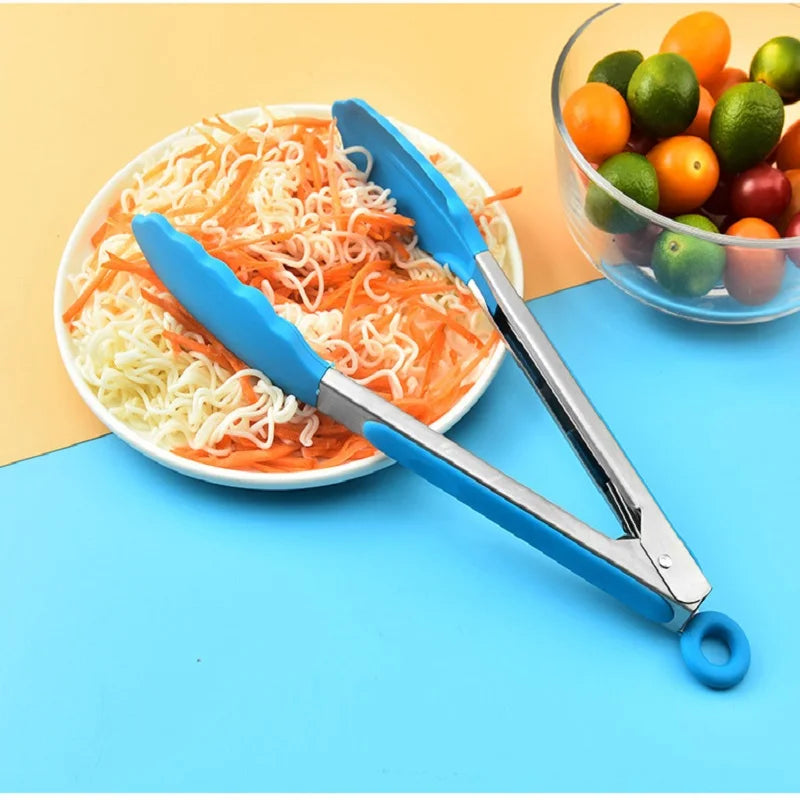 Silicone Clips Bread Barbecue Tools Tongs Steak Clip Food Clips BBQ Cooking Baking Salad Kitchen Accessories 9 inches