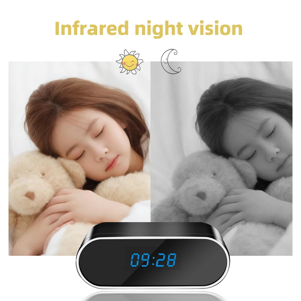 2.4GHZ WiFi small-scale Clock Camera 1080P HD Support Motion detection Night Vision DVR Home Security Nanny Video Surveillance