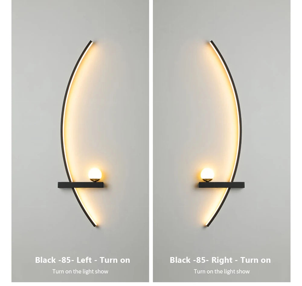 Nordic LED Wall Lamps Minimalist Lines Decorative Wall Sconces Bedroom Living Room Corridor Modern Aesthetic Lighting Luminaires