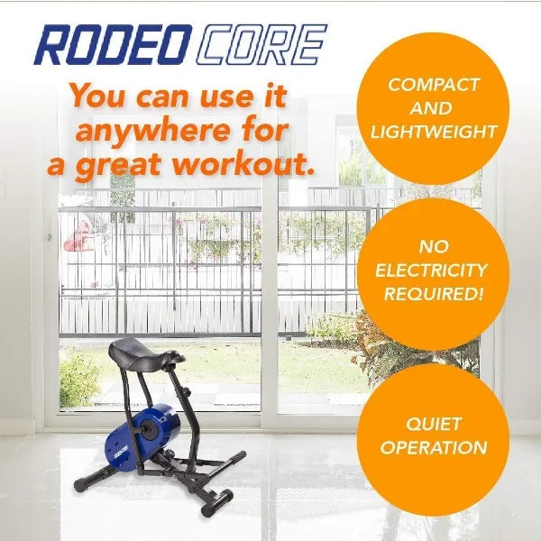 Daiwa Rodeo Core Compact Exercise Equipment For Home Workouts - Full Body Fitness Machine Targets Abs, Legs, & Butt (Blue)