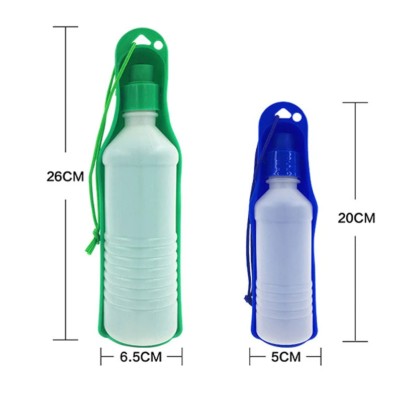 500ML Dog Water Bottle Folding Drinker Plastic Portable Water Bottle Pets Outdoor Travel Drinking Water Feeder Bowl for Dogs