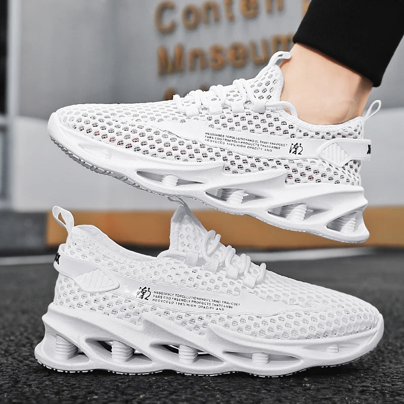 2023 New Summer Sneakers Men Mesh Breathable Running Tennis Shoes Outdoor Sports Tenis Masculino White Casual Walking Shoes