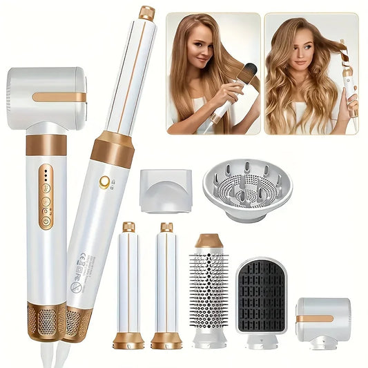 High Speed Hair Dryer Brush 7 In 1 Detachable Hair Styling Tools Ionic Blow Dryer Hot Air Brush Air Styling Curling Iron