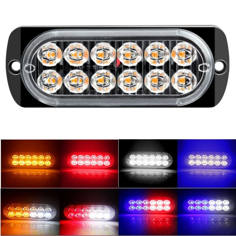 12LEDs Car Warning Light Emergency Side Lamp Strobe Light Waterproof Signal Lamp for Car Truck