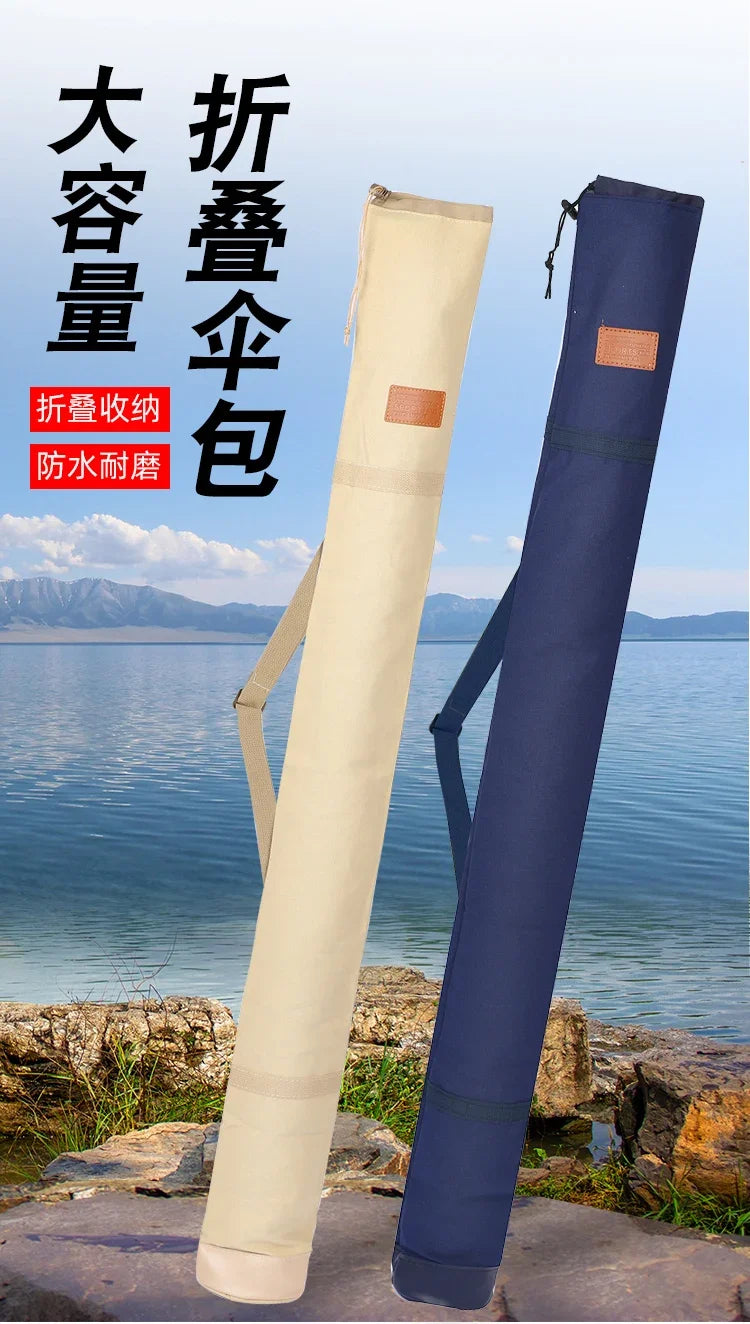 1.3/1.4m Folding Portable Fishing Rod Large-Capacity Bag Fishing Umbrella Bag Thickening Canvas Rod Bag Fishing Gear Accessories