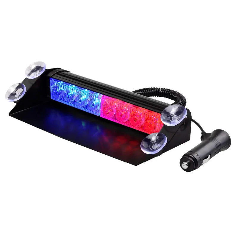 8 LED Police Lights Strobe Light For Car 12V Emergency Signal Lamps Warning Light Auto Truck Flashing Windshield Flash Lighting