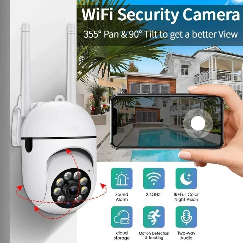 8MP Wifi Wireless Security Monitor Cameras Color Night Vision Outdoor Cam Smart Home CCTV HD Surveillance Camera IP66 Waterproof