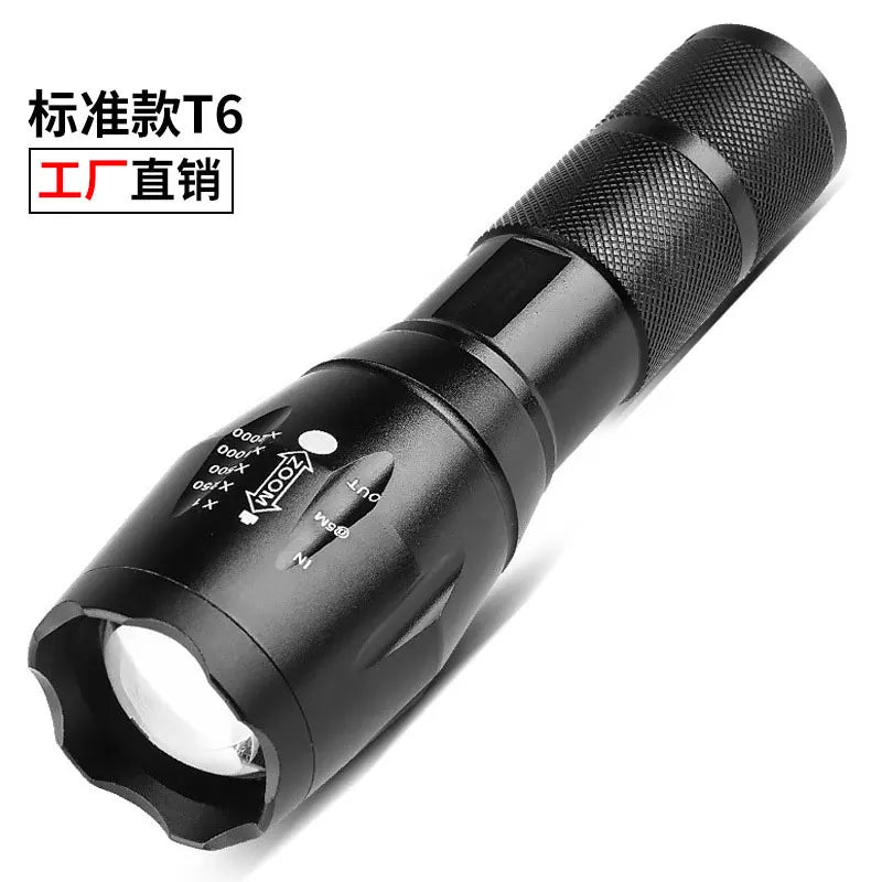 Powerful T6 LED Flashlight Super Bright Aluminum Alloy Portable Torch USB 3AAA Battery Outdoor Camping Tactical Flash Light