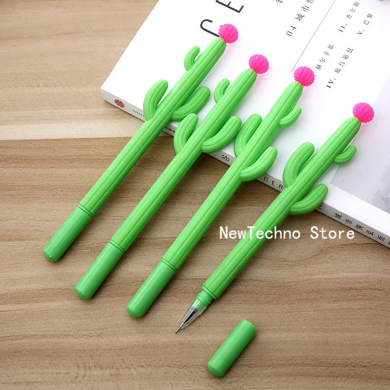 1Pc Creative Cactus Neutral Pen Plant Black Signature Office Pen Student Stationery Kawaii School Supplies Cute Stationary