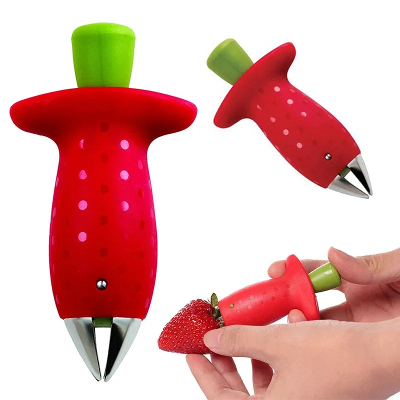 Strawberry Slicer Cutter Strawberry Corer Strawberry Huller Fruit Leaf Stem Remover Salad Cake Tools Kitchen Gadget Accessories