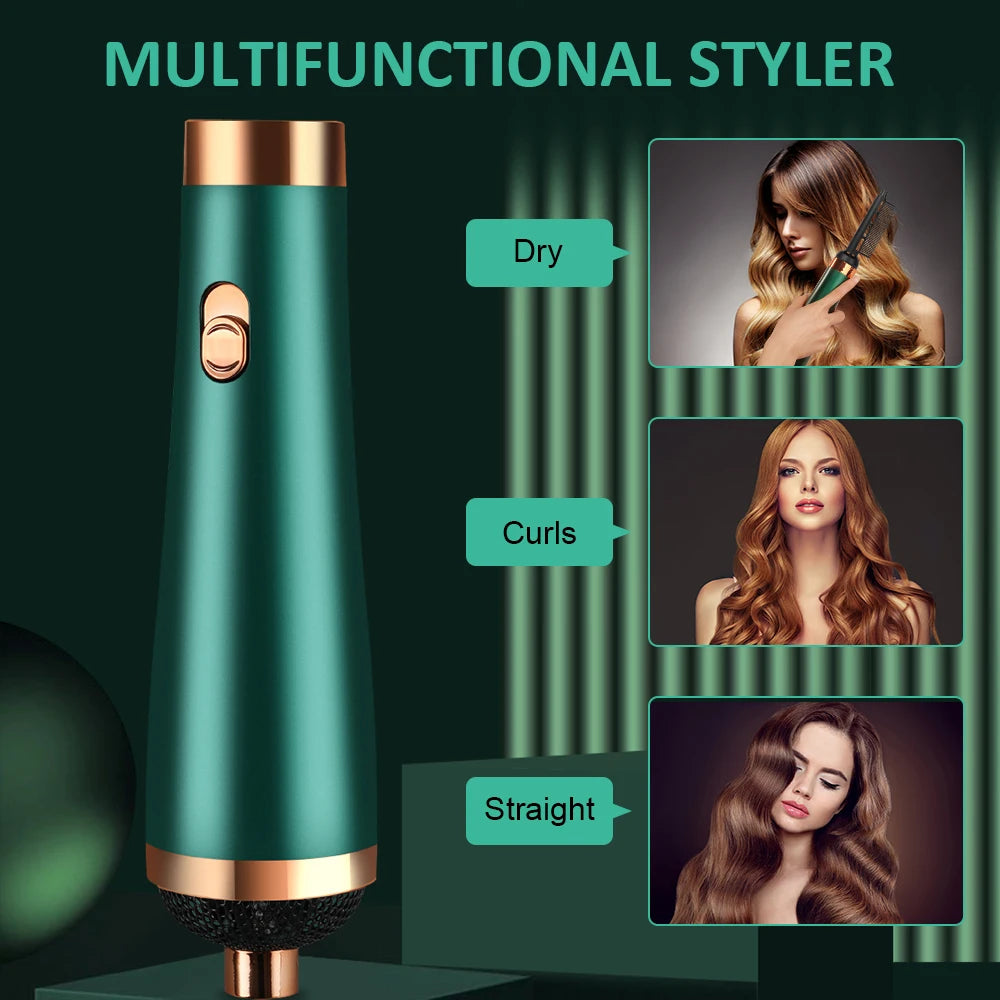 1200w Hair Dryer Hot Air Brush 3 IN 1 Hair Curler Straightener Comb Curls One Step Hair Styling Tools Electric Ion Dryer Brush