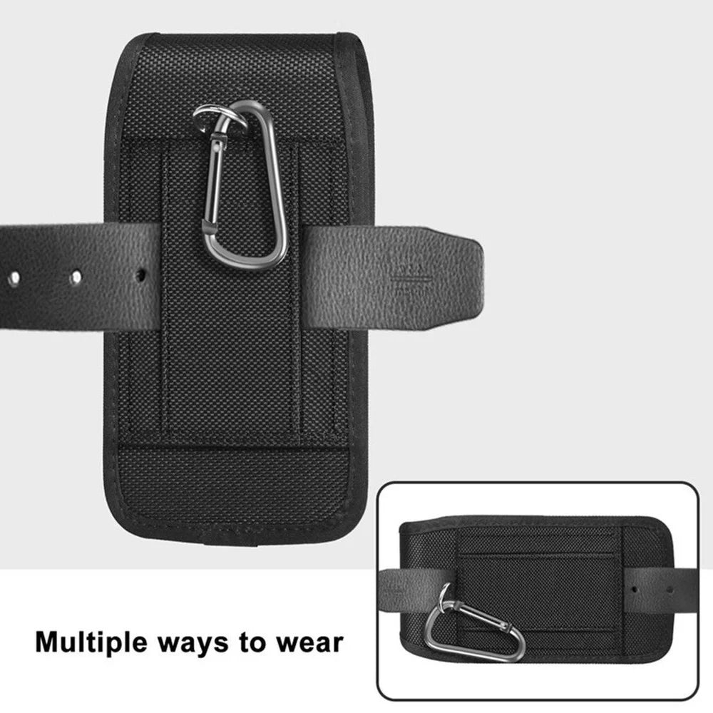 Tactical Cell Phone Pouch Holster with Free D Shaped Buckle Protable Wallet Card Waist Pack Outdoor Sports  Nylon Carrying Case