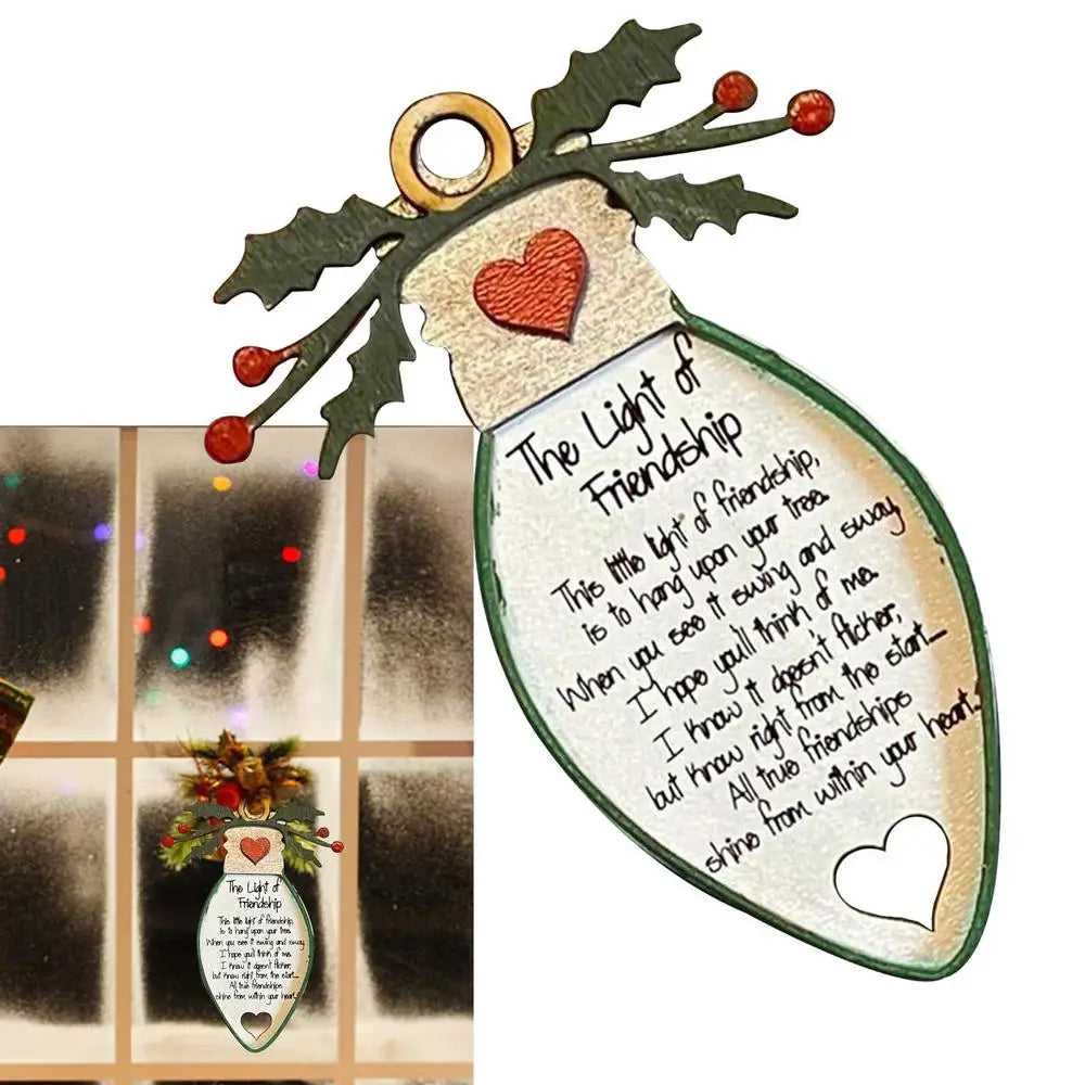 Friendship Christmas Ornament Wooden Best Friends Ornaments Female Friendship Gifts New Year Eve Party Favors Christmas Tree Dec