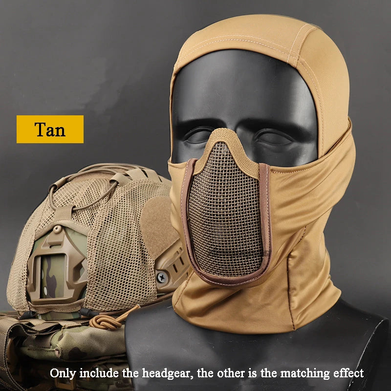 Tactical Headgear Mask Airsoft Paintball CS Steel Mesh Full Face Balaclava Masks Wargame  Cycling Soft Face Shield