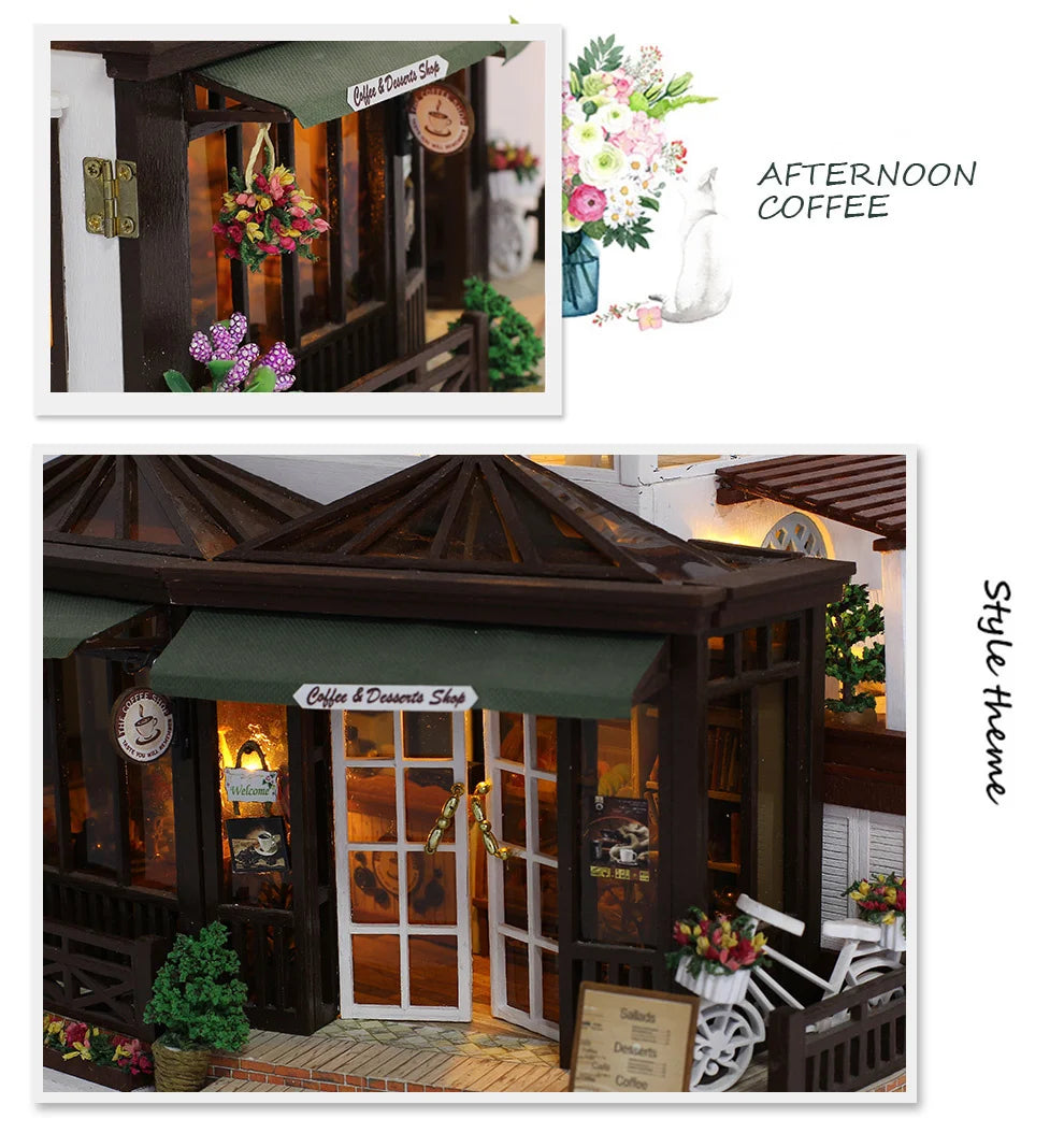 DIY Dollhouse Wooden doll Houses Miniature Doll House Furniture Kit Casa Music Led Toys for Children Birthday Gift