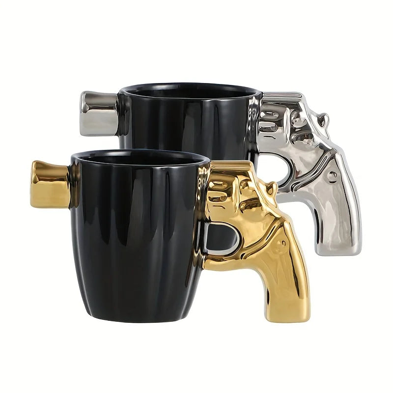 1pc 350ml Premium Ceramic Coffee Mug Revolver Handle Breakfast Milk Water Cup Creative Coffee Cup Birthday Drinkware Gifts