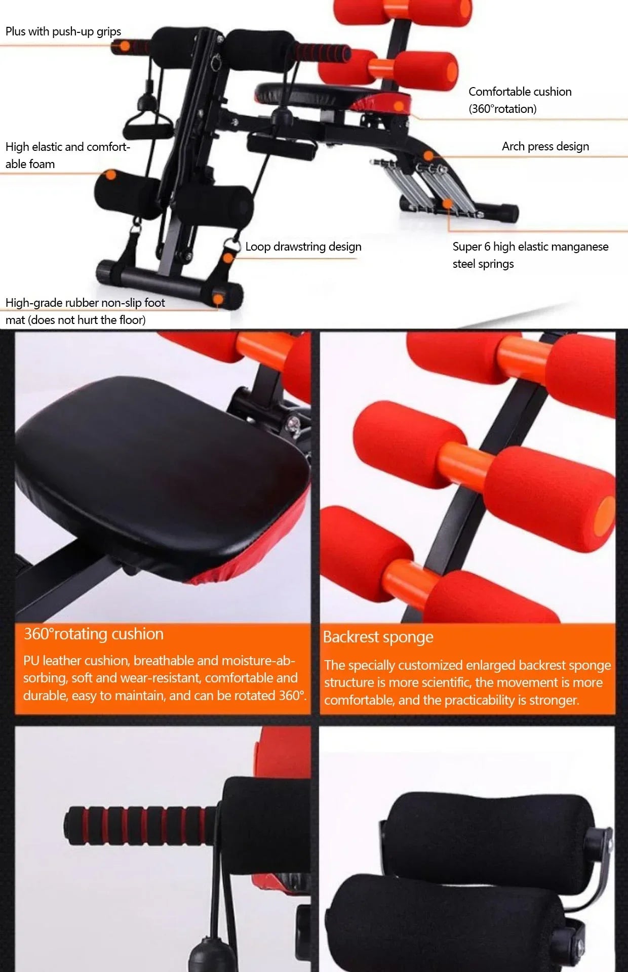 Multifunctional Abdominal Abdominal Machine Supine Board Sit-up Assist Fitness Equipment Home Exercise Abdominal Muscle Assist