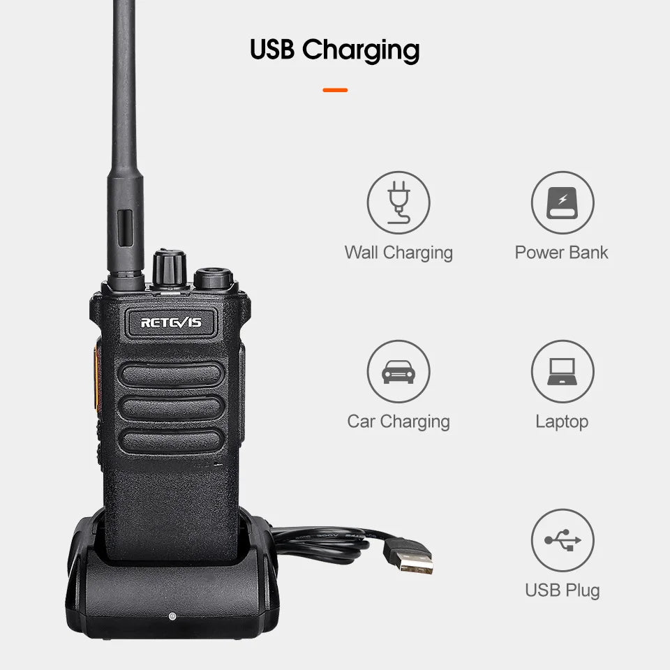 Retevis RT86 10W Walkie Talkie Long Range Communication Radios Walkie-talkie Professional Communicator Two-way Radio Long Reach