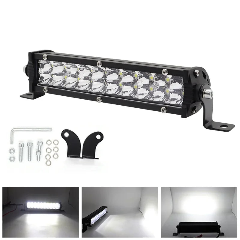 Ultra-thin Double-row LED Strip Spotlight Car LED Modification Light Mixed Off-road Vehicle Light