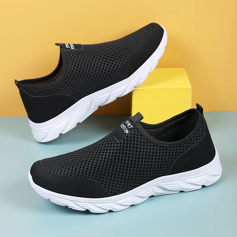 YRZL Lightweight Men Casual Shoes Breathable Slip on Male Casual Sneakers Anti-slip Men's Flats Outdoor Walking Shoes Size 38-46