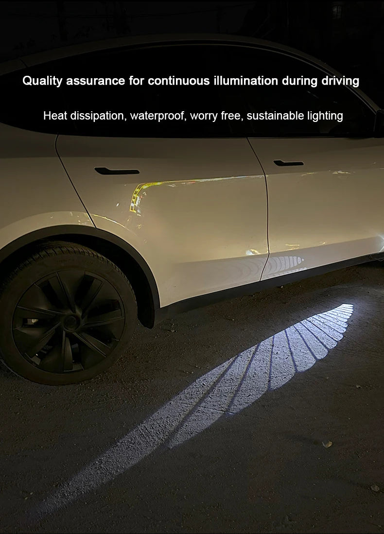 New Angel Wings Light Car Projector LED Shadow Light Welcome Lamp Auto Accessories For BMW Volkswagen Honda Mercedes-Benz