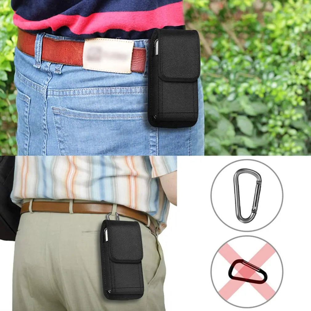 Tactical Cell Phone Pouch Holster with Free D Shaped Buckle Protable Wallet Card Waist Pack Outdoor Sports  Nylon Carrying Case