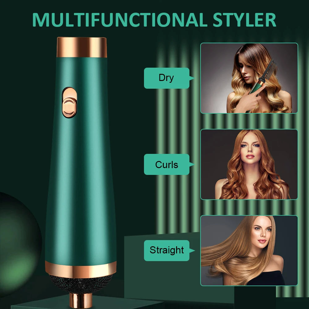 1200w Hair Dryer Hot Air Brush 3 IN 1 Hair Curler Straightener Comb Curls One Step Hair Styling Tools Electric Ion Dryer Brush