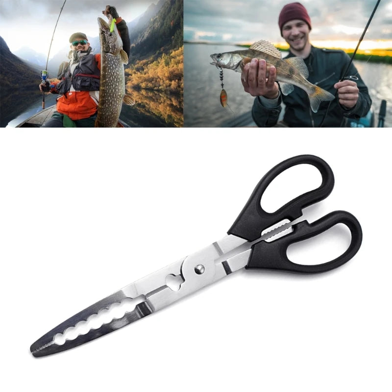 Long Fishing Pliers Scissor Gripper Stainless Steel Fish Crab Grabbing Tool Clamp Pike Trap Fishing Tackle Plier Gear Accessory