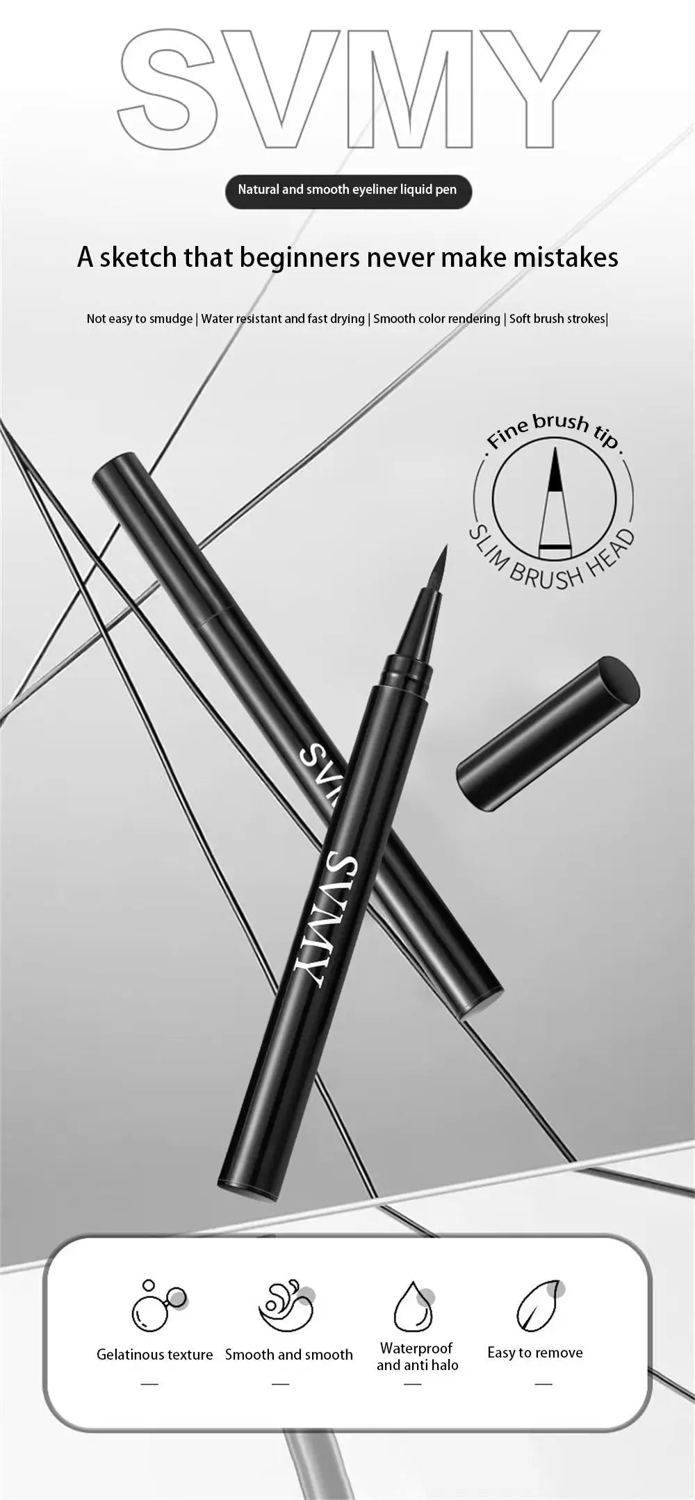 1/2/3PCS Small Gold Pen Quick-drying Eyeliner Waterproof Long-lasting Eyeliner Black/Brown Eyes Makeup Liquid Eyeliner Pencil