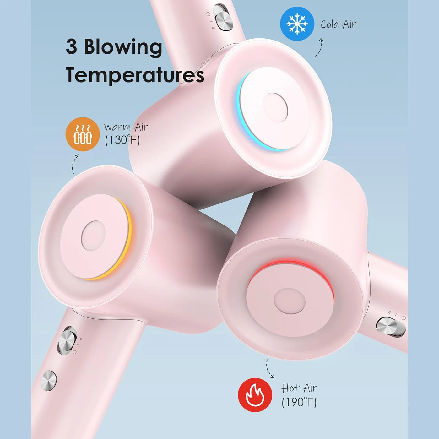 ABIR Hair Dryer ,High Speed,Smart Temperature Control,Magnetic Nozzle,Low Noise,Professional Hair Care Quick Dry Negative Ions