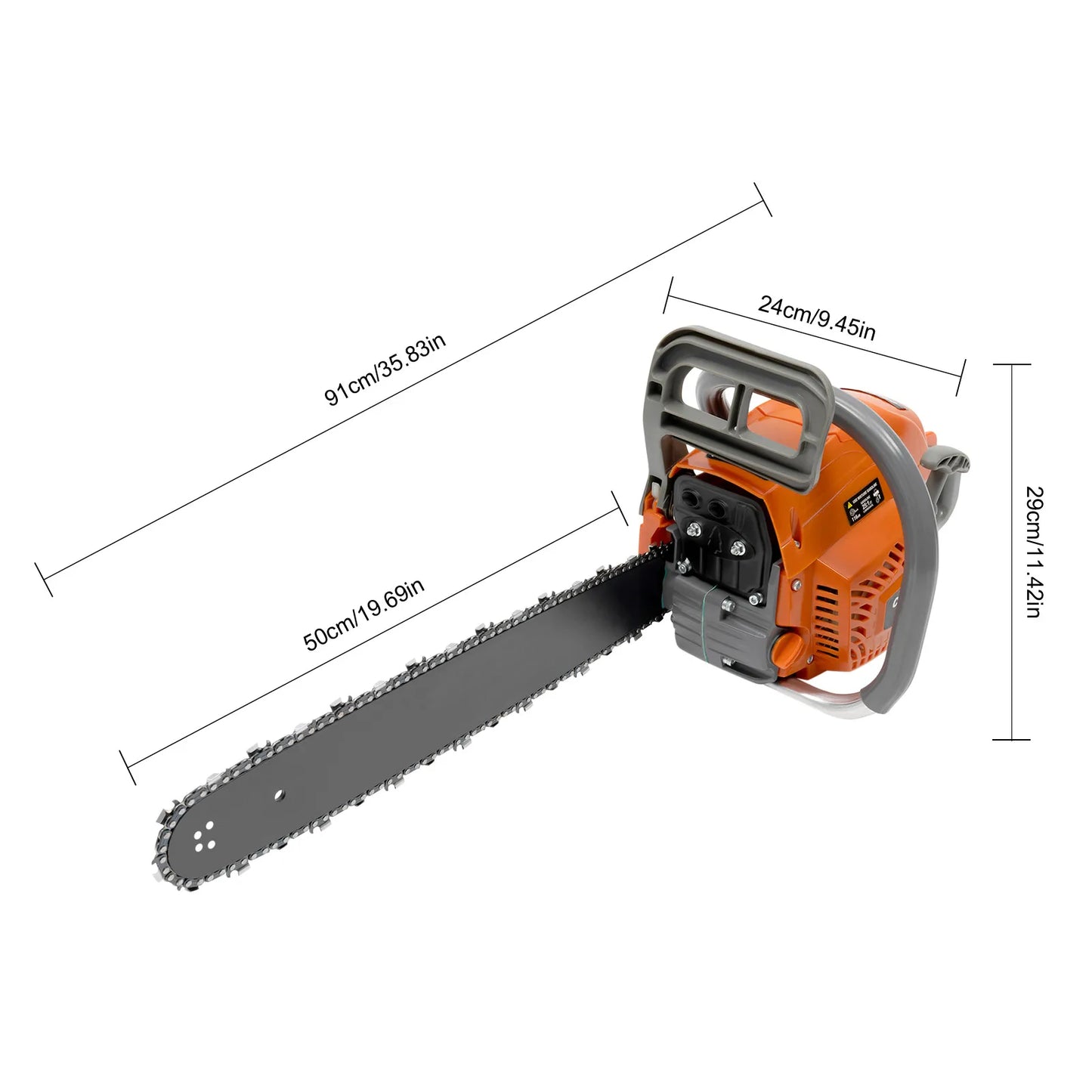 58CC 2.4KW Power Chain saw 20 Inch Handheld Cordless Gasoline Chainsaw with Tool Bag Adjust the chain tightness Garden Tools