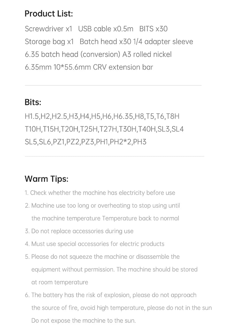 35 in 1 Electric Screwdriver Precision Set Power Tool Kit Rechargeable Wireless Cordless Magnetic Bits for Repair Home Household