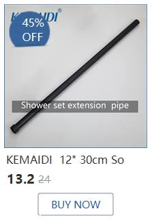 KEMAIDI Black Round Modern Rainfall Shower Systyerm Wall Mounted Bathroom Shower Faucet Sets Shower Head & Hand Shower Set