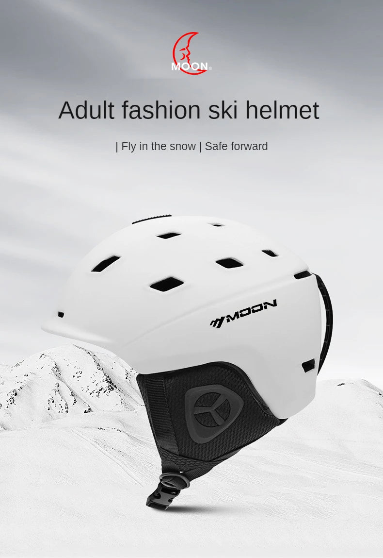 MOON Snow Visor Integrated Forming Safety Protective Equipment with Glasses, Skiing Helmet, Outdoor Sports, Winter