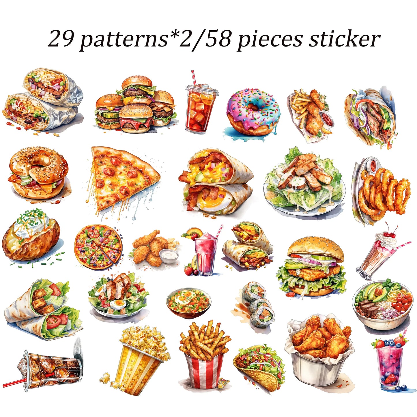 68 pieces(10papers+58stickers) Kawaii Delicacy Scrapbook Paper Set,Perfect for Arts Crafts,Scrapbooking Supplies,Background Pad