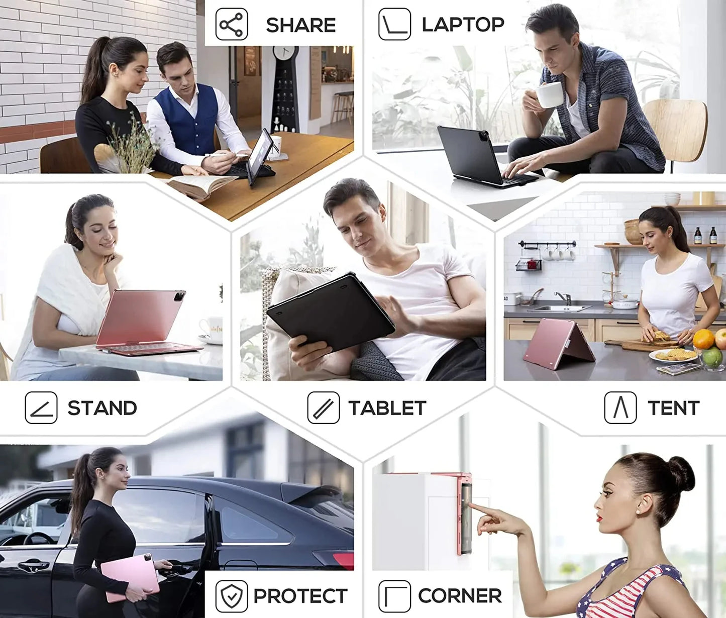 360 Degree Rotate Magic Keyboard Case for IPad 10.2 7th 8th 9th 10th 2022 IPad Air 4 5 10.9 Pro 11 10.5 Ipad Pro 12.9 Case